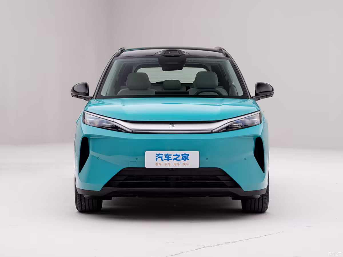 2025 BYD Yuan Plus third generation front exterior with chrome strip and narrow LED headlights