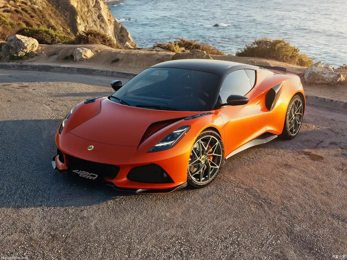 2026 Lotus Emira 420 Sport front view with extended splitter
