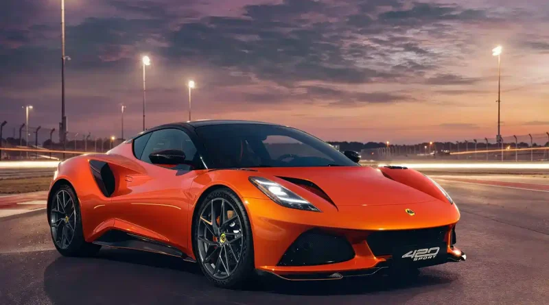 2026 Lotus Emira 420 Sport front view with extended splitter