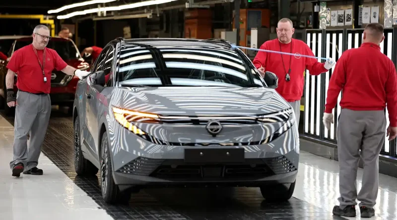 Nissan Leaf rolling off the Sunderland production line in the UK